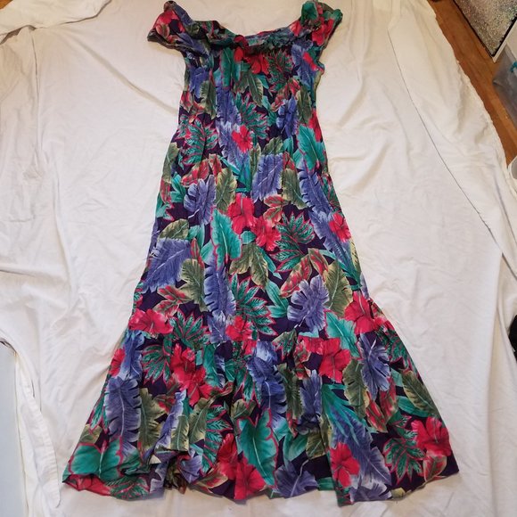 Hilo Hattie Dresses & Skirts - Hilo Hattie Hawaiian Off Shoulder Dress Muumuu XL